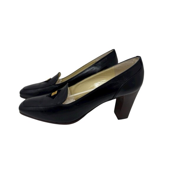 VTG New Givenchy Black Pump Heels Shoes Size 7.5 AA NIB - Picture 2 of 6